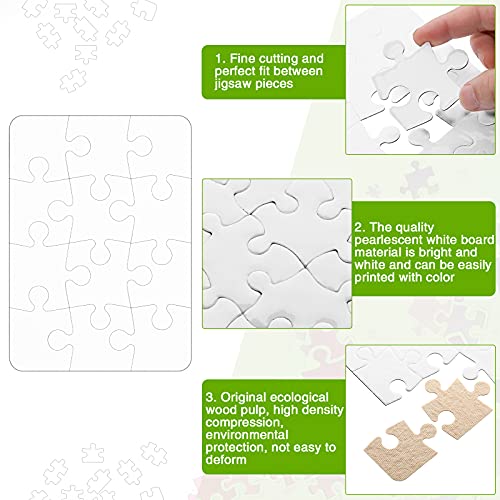 Sumind 10-Pack Blank Sublimation Puzzles – White A5 Rectangle for DIY Heat Transfer Printing