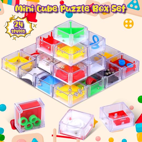 Sumind 24-Pack Mini Maze Cube Puzzle – Brain Teaser Party Favors for Mind Challenges