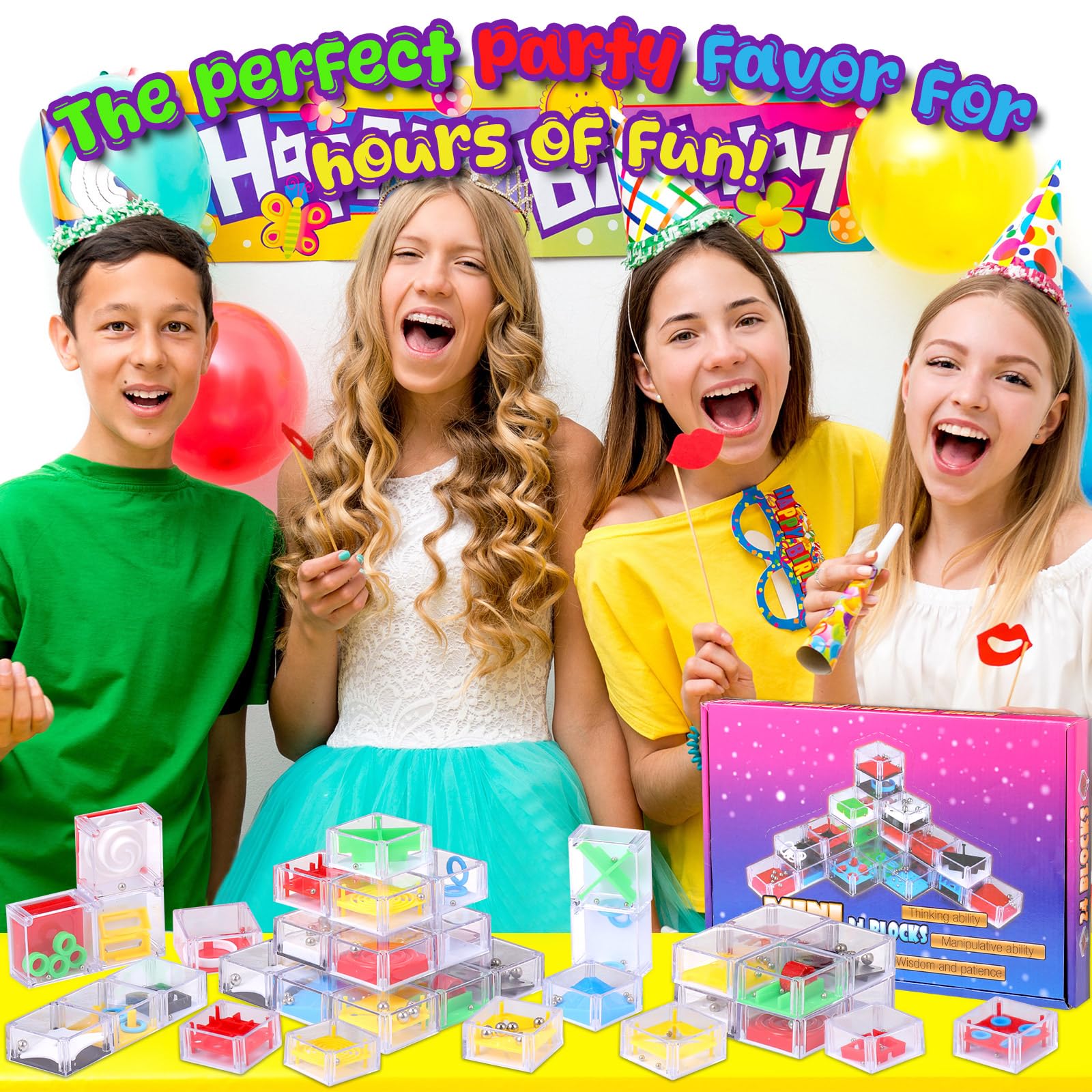 Sumind 24-Pack Mini Maze Cube Puzzle – Brain Teaser Party Favors for Mind Challenges