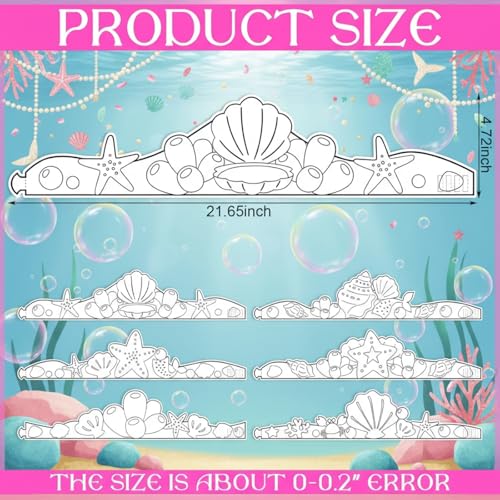 Sumind 24-Piece DIY Mermaid Crown Set - Color Your Own Ocean Theme Party Favors for Kids Crafts