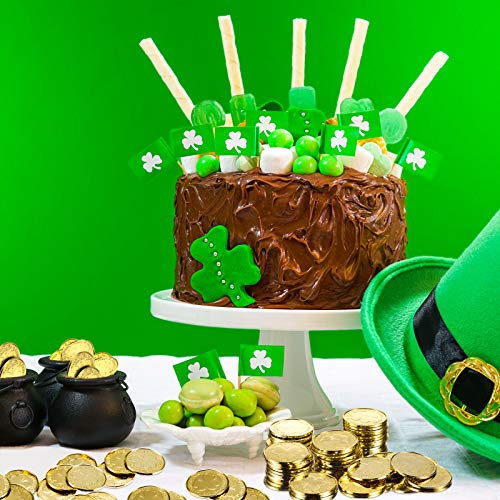 Sumind 240-Pack Gold St. Patrick's Day Shamrock Coins – Plastic Clover Coins for Table Sprinkles and Party Decor