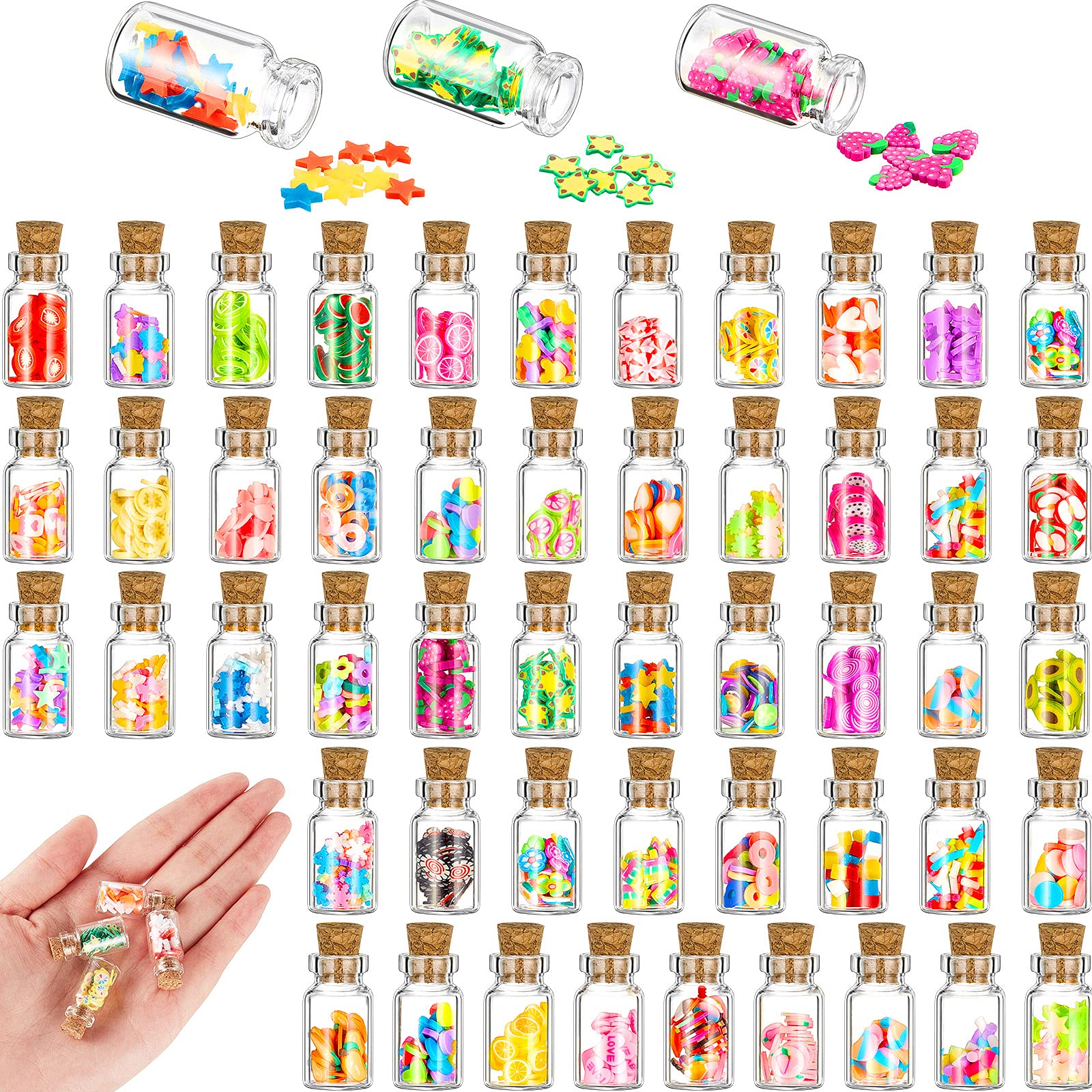 Sumind 50-Piece Miniature Food Jar Set: 1:12 Scale Resin Bottles with Candy & Fruit for Dollhouse Kitchen Decor