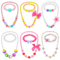 Sumind 6-Piece Toddler Jewelry Set: Beaded Necklaces and Bracelets for Girls' Dress-Up