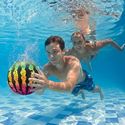Sumind 9-Inch Swimming Pool Gaming Ball – Underwater Ball with Hose Adapter for Pool Passing, Dribbling, and Diving (Gradient Style)