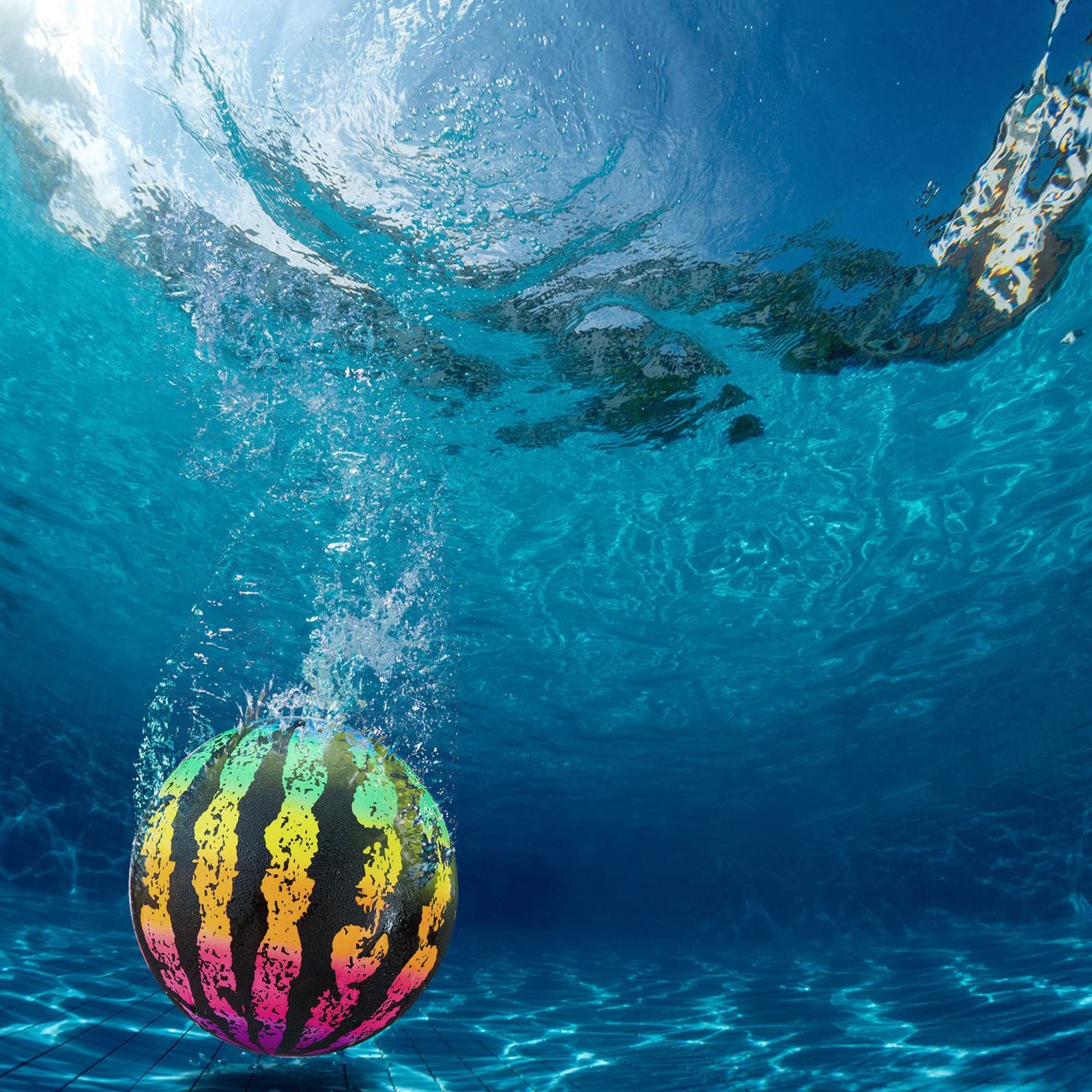 Sumind 9-Inch Swimming Pool Gaming Ball – Underwater Ball with Hose Adapter for Pool Passing, Dribbling, and Diving (Gradient Style)
