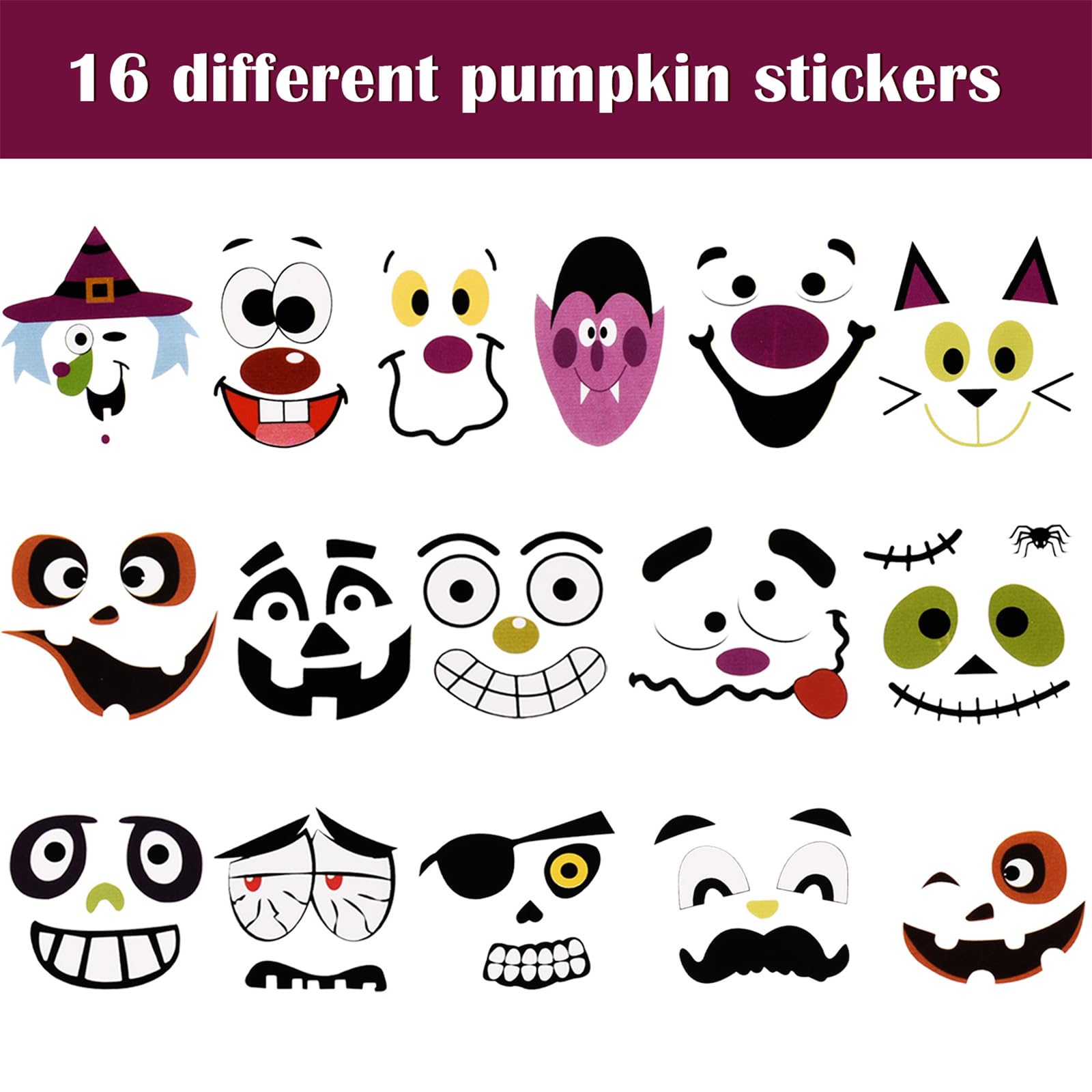 Sumind Halloween Foam Pumpkin Craft Kit - 32 Pieces with Stickers for DIY Decorations