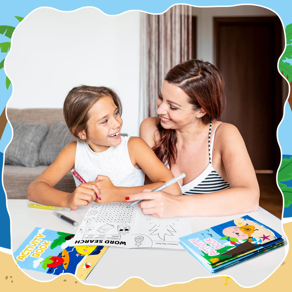 Summer Activity Books for Kids – 24 Pack Fruit-Themed Mini Puzzle Books for Party Favors & Classroom Prizes