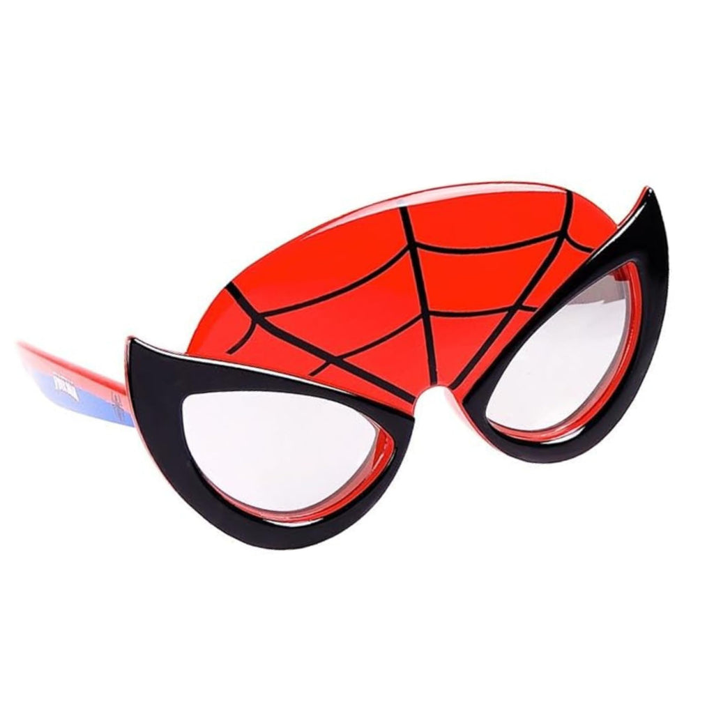 Sun-Staches Marvel Spider-Man Official Child Sunglasses - UV400 Red Web Mask Costume Accessory for Kids