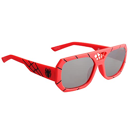 Sun-Staches Spider-Man Kids Sunglasses – UV400 Red Web Frames, One Size Fits Most