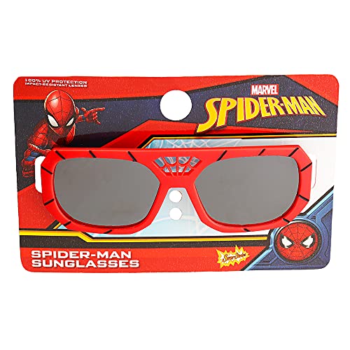 Sun-Staches Spider-Man Kids Sunglasses – UV400 Red Web Frames, One Size Fits Most