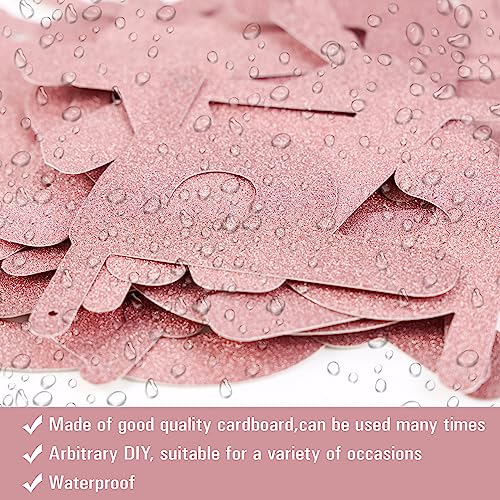 SUNBEAUTY 127-Piece Rosegold Glittery DIY Banner Kit – Customizable Letters & Symbols for Parties