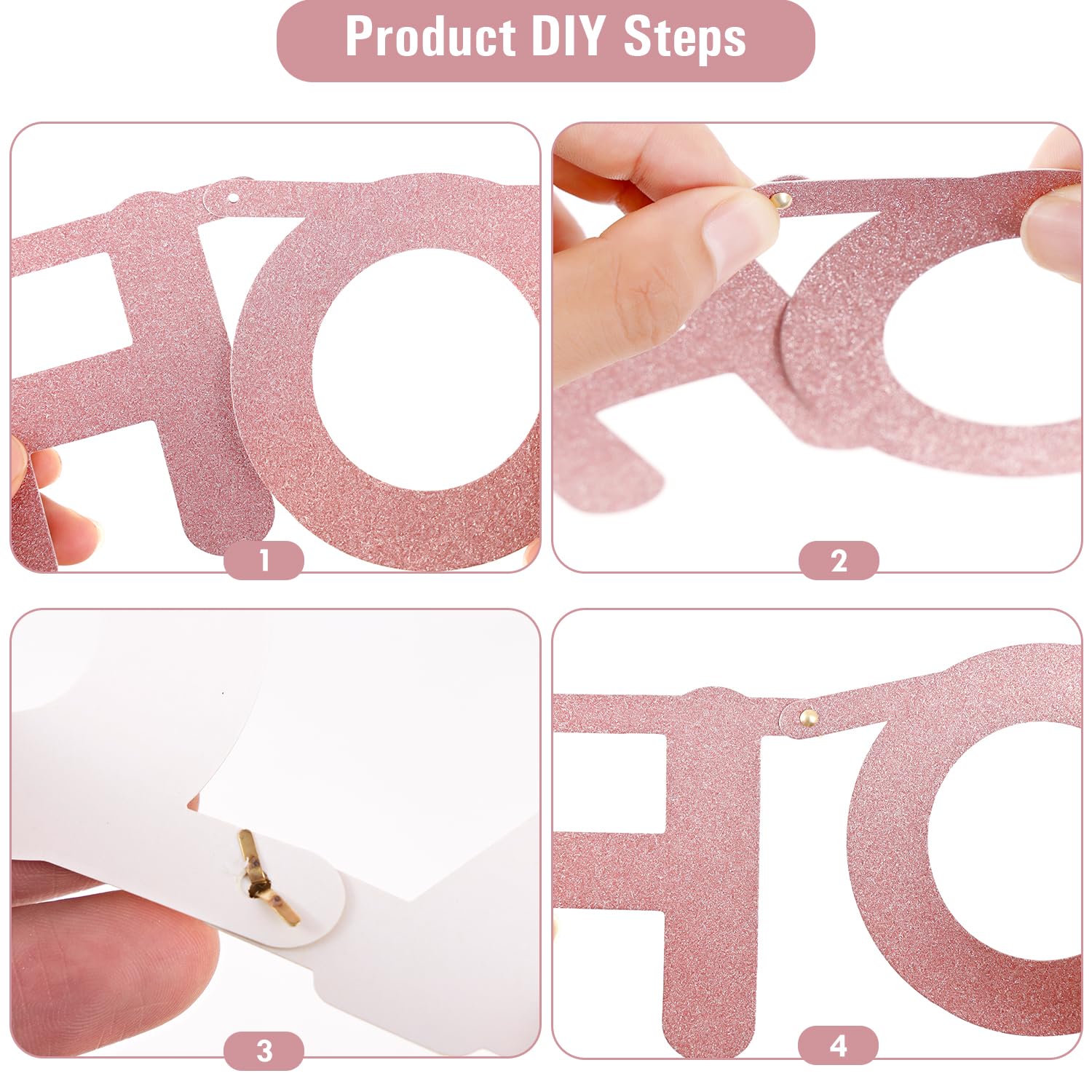 SUNBEAUTY 127-Piece Rosegold Glittery DIY Banner Kit – Customizable Letters & Symbols for Parties