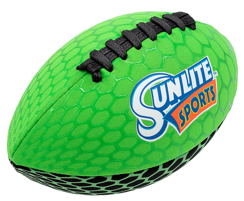 Sunlite Sports Glow-in-the-Dark Waterproof Football – Neoprene, Puncture-Resistant, 9-Inch, for Pool Beach Backyard Family Fun