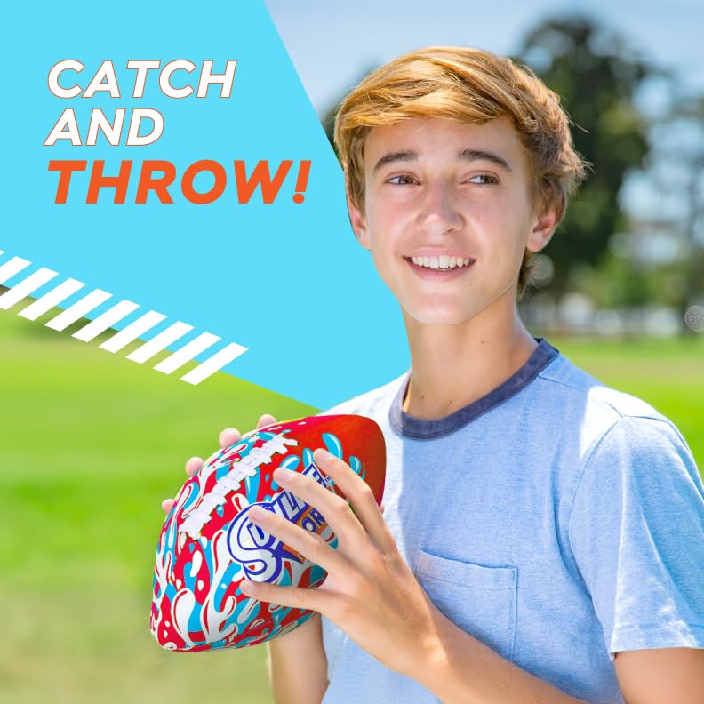 Sunlite Sports Waterproof Football – Neoprene Scarlet Water Toy for Pool, Beach, Lawn, and Backyard Games