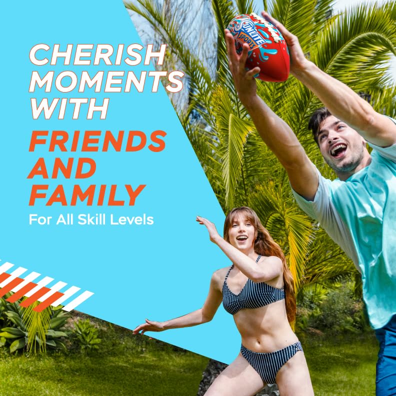 Sunlite Sports Waterproof Football – Neoprene Scarlet Water Toy for Pool, Beach, Lawn, and Backyard Games