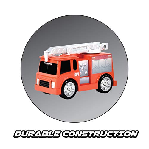 Sunny Days Entertainment Micro Mini City Rescue Vehicles Set – 5 Mini Cars with Soft Rubber Tires