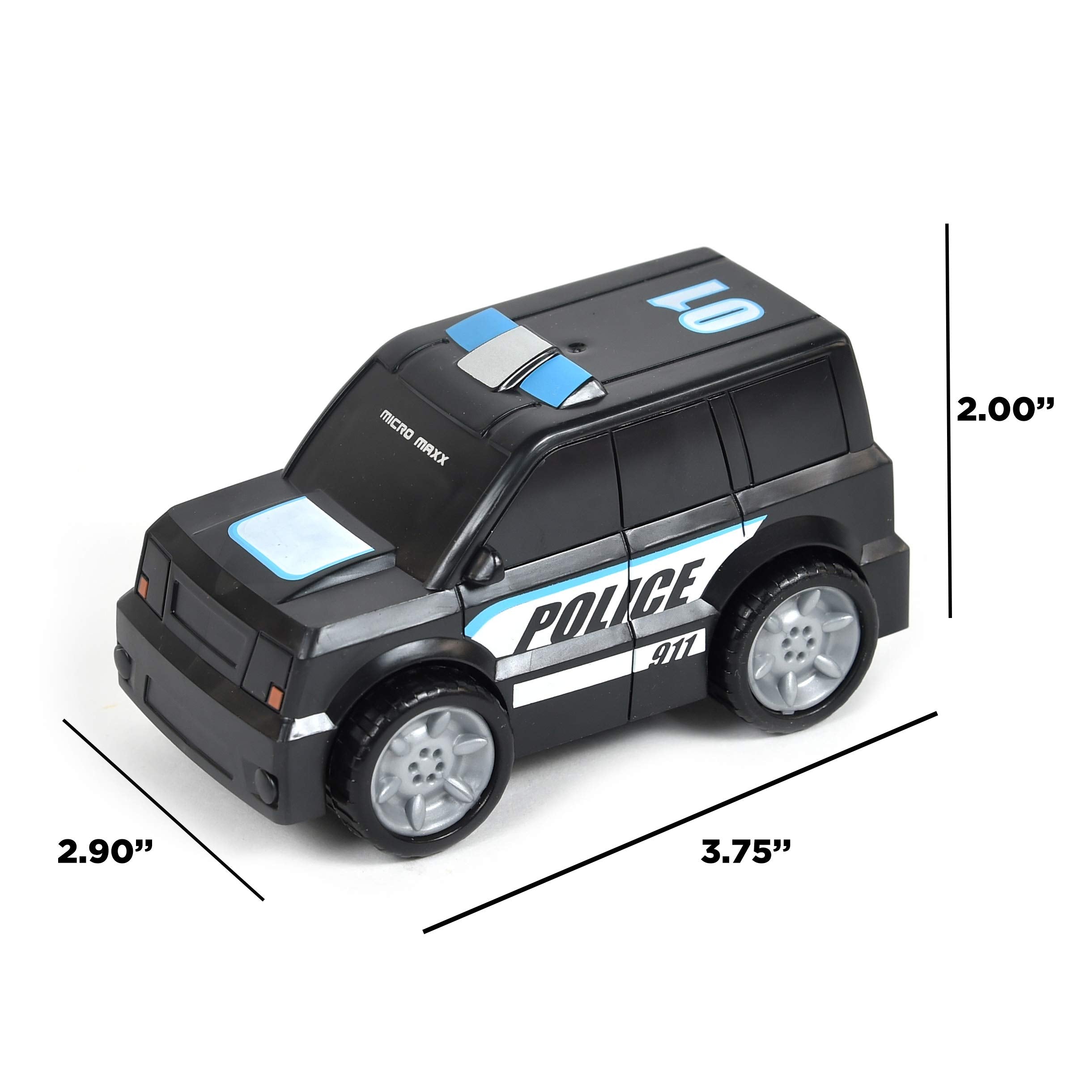 Sunny Days Entertainment Micro Mini City Rescue Vehicles Set – 5 Mini Cars with Soft Rubber Tires