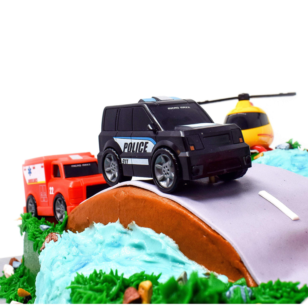 Sunny Days Entertainment Micro Mini City Rescue Vehicles Set – 5 Mini Cars with Soft Rubber Tires