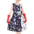 Sunny Fashion Girls Dalmatian Halloween Costume Dress Set with Wig Headband & Red Gloves