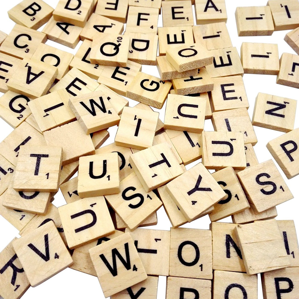 Sunnyglade 500-Piece Wood Letter Tiles – Wooden Scrabble Tiles A-Z for Crafts, Spelling, DIY