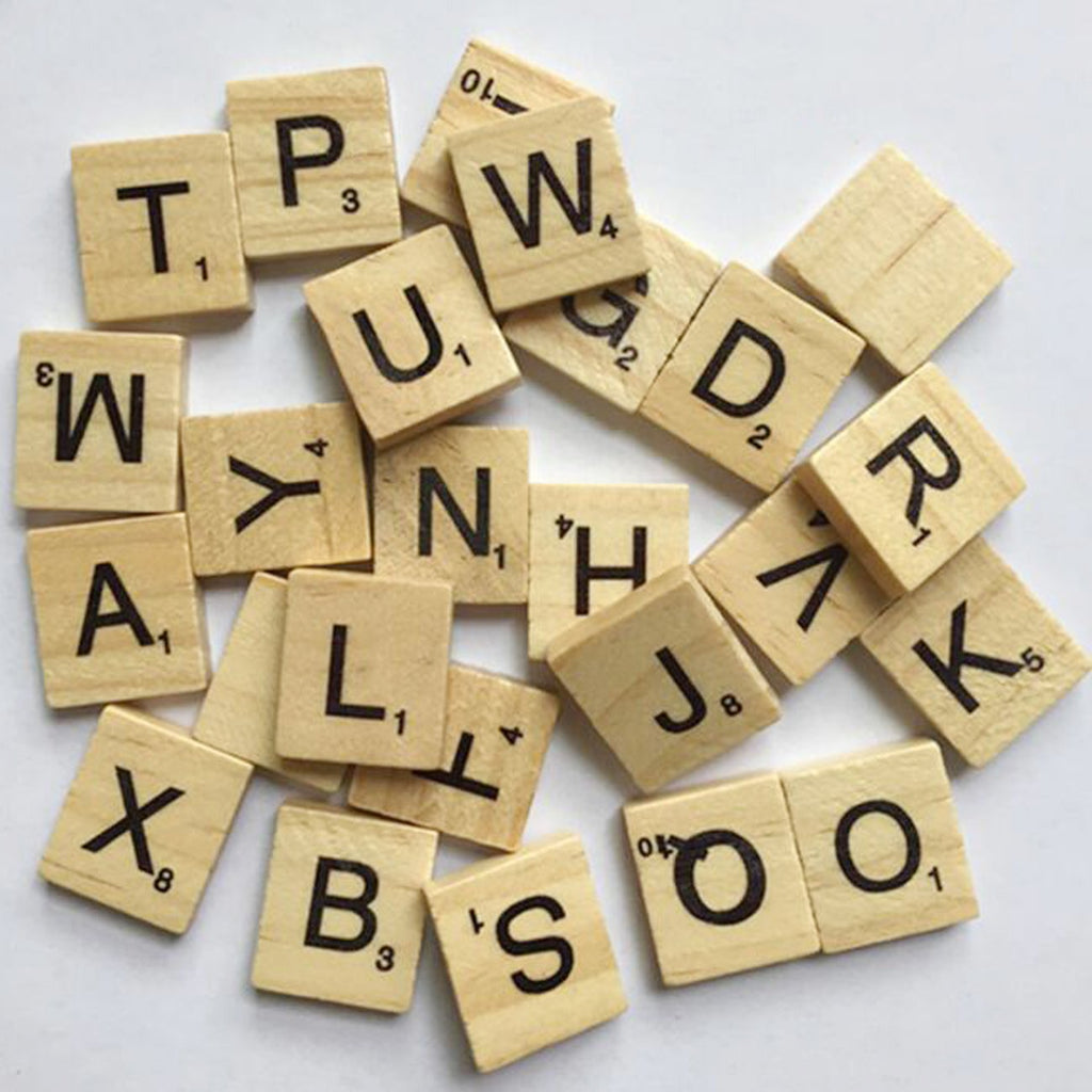 Sunnyglade 500-Piece Wood Letter Tiles – Wooden Scrabble Tiles A-Z for Crafts, Spelling, DIY