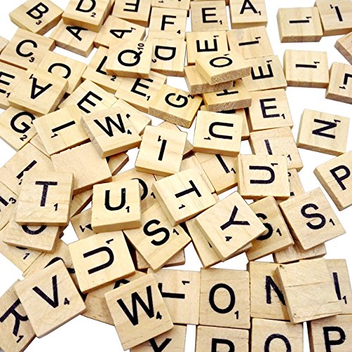 Sunnyglade 500-Piece Wood Letter Tiles – Wooden Scrabble Tiles A-Z for Crafts, Spelling, DIY