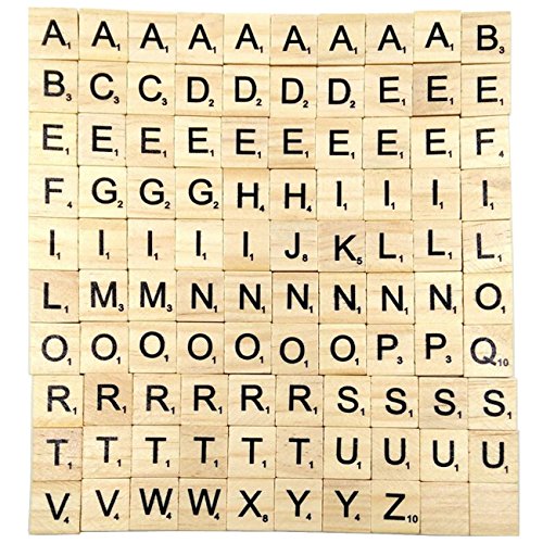 Sunnyglade 500-Piece Wood Letter Tiles – Wooden Scrabble Tiles A-Z for Crafts, Spelling, DIY