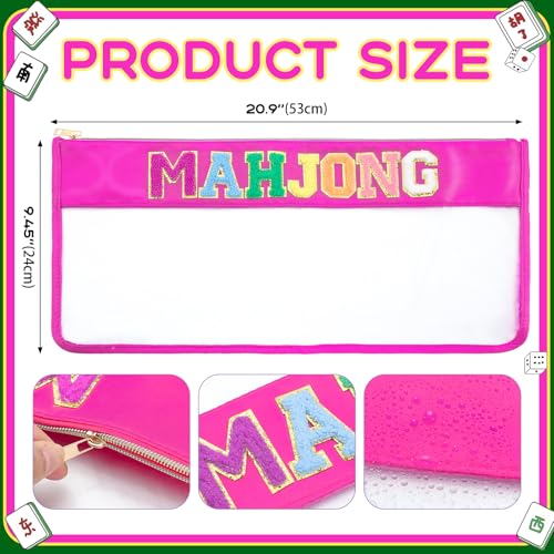 Sunnymove Hot Pink American Mahjong Bag - Empty Case with Zippered & Letters, Holds 166 Tiles