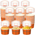 Sunnyray 24 Sets Basketball Hoop Snack Cups - Disposable Paper Party Cups with Cards for Basketball Themed Birthday Parties