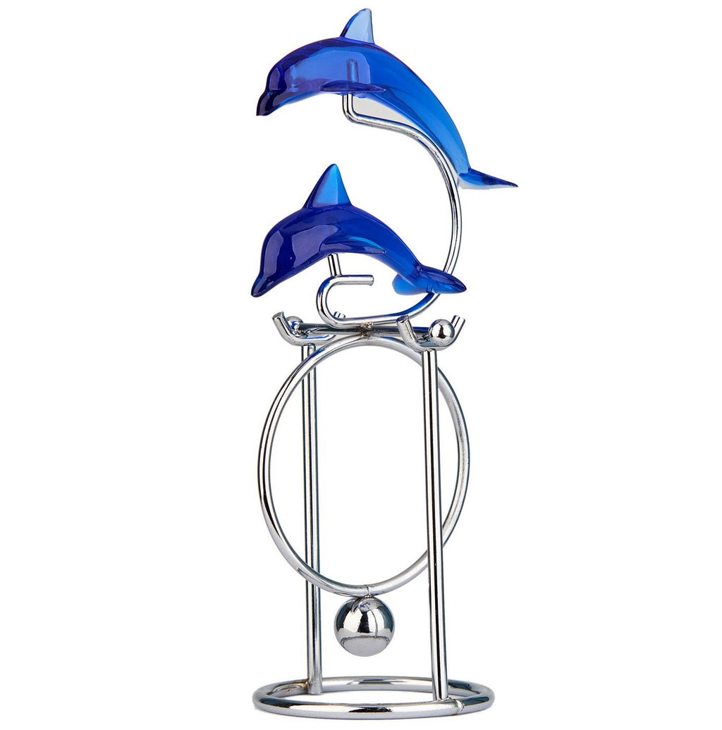 Sunnytech Dolphins Kinetic Art Desk Toy - Metal Balancing Sculpture for Relaxation