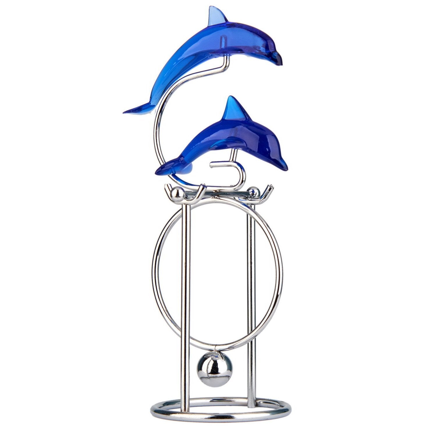 Sunnytech Dolphins Kinetic Art Desk Toy - Metal Balancing Sculpture for Relaxation