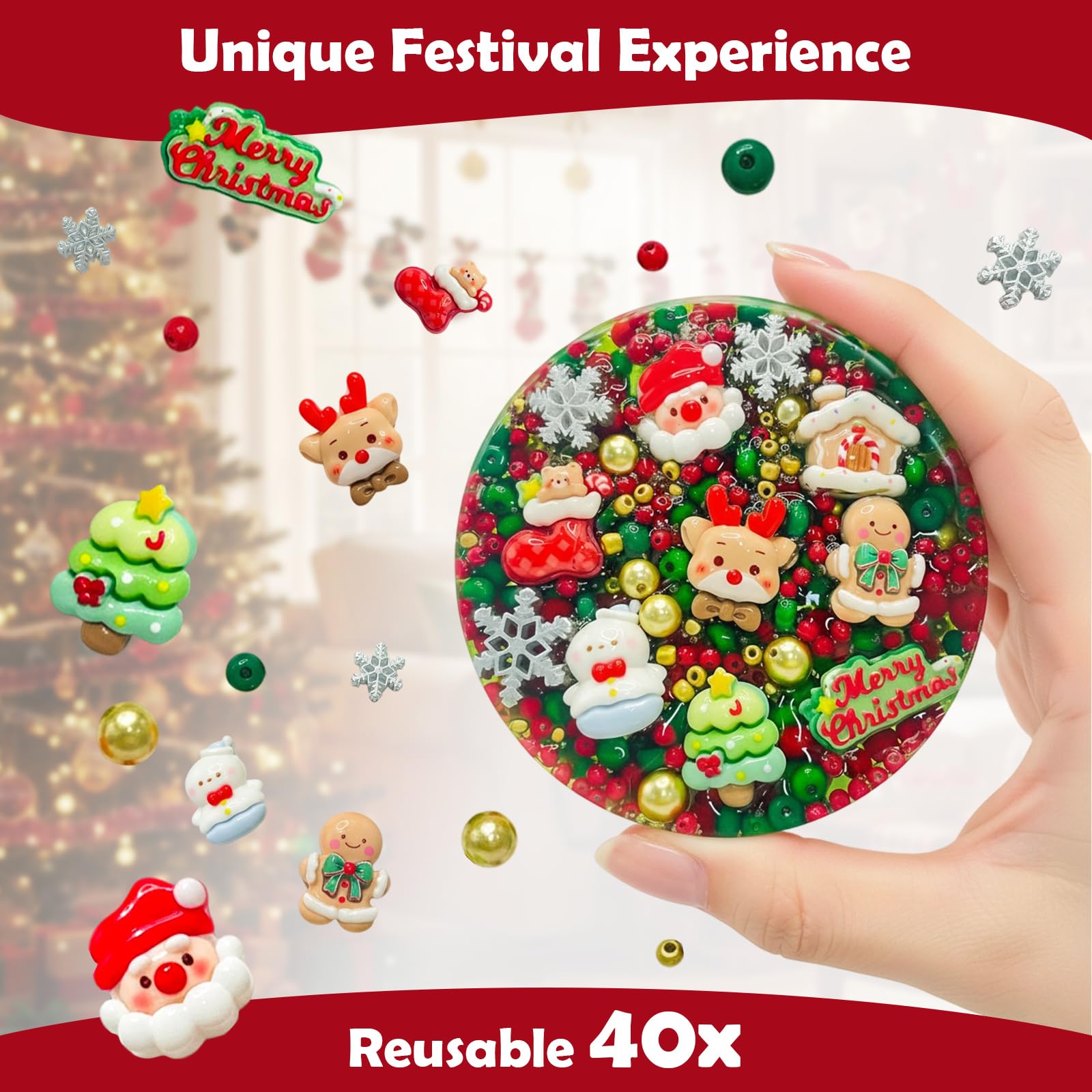 Sunolkie Reusable Picky Fidget Pad – Meltable Stress Relief Toy, Up to 40 Reshapes