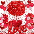 SUNPROUND Red Romantic Party Decoration Kit – 147 Pieces with Heart Balloons, LOVE Balloon, Rose Petals for Wedding, Anniversary, Proposal
