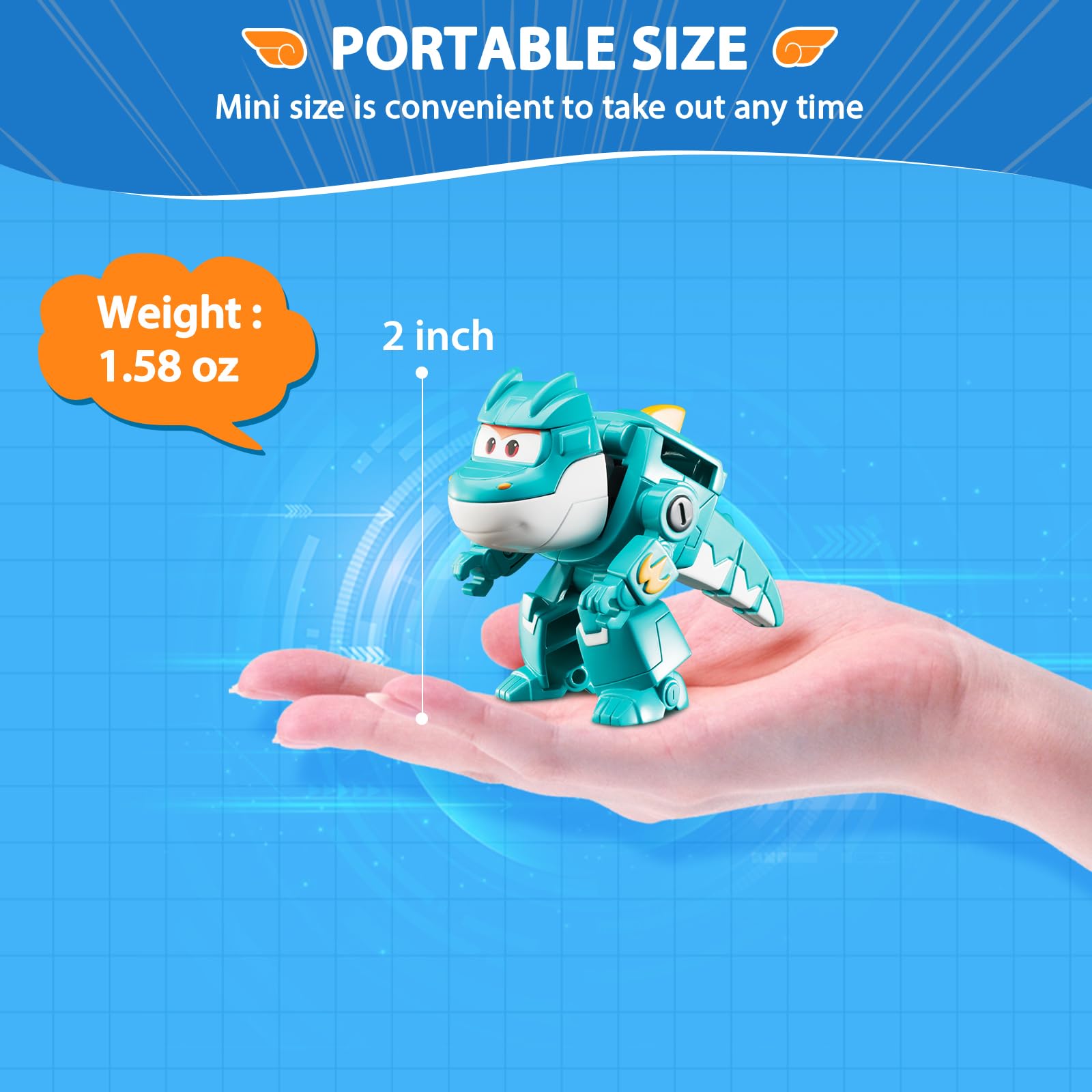 Super Wings Tino Transformable Robot & Plane Toy – 2-Inch Action Figure for Kids Ages 3-8