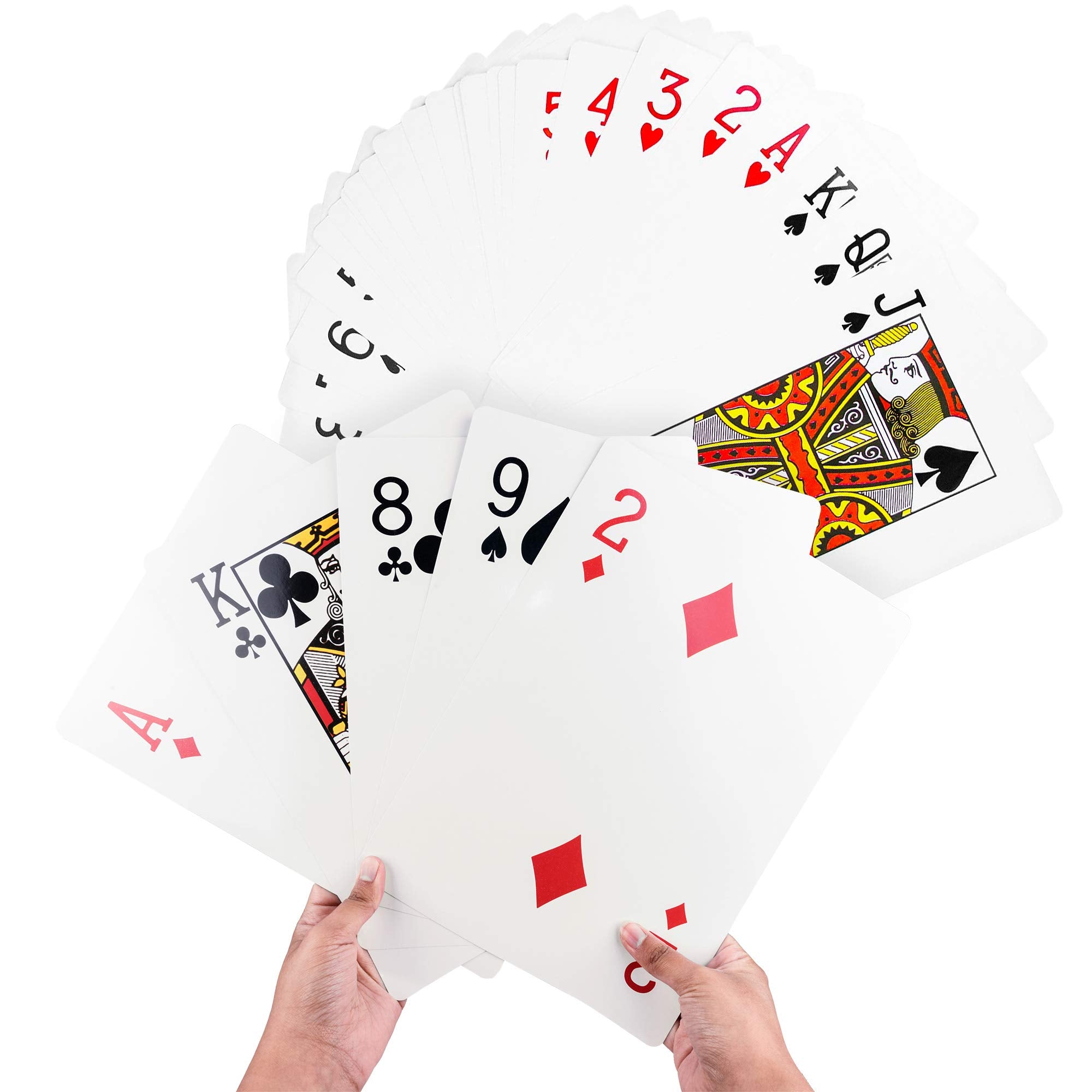 Super Z Outlet Giant Jumbo Playing Cards – 8.25 x 11.75 Inches – Full 52+2 Deck