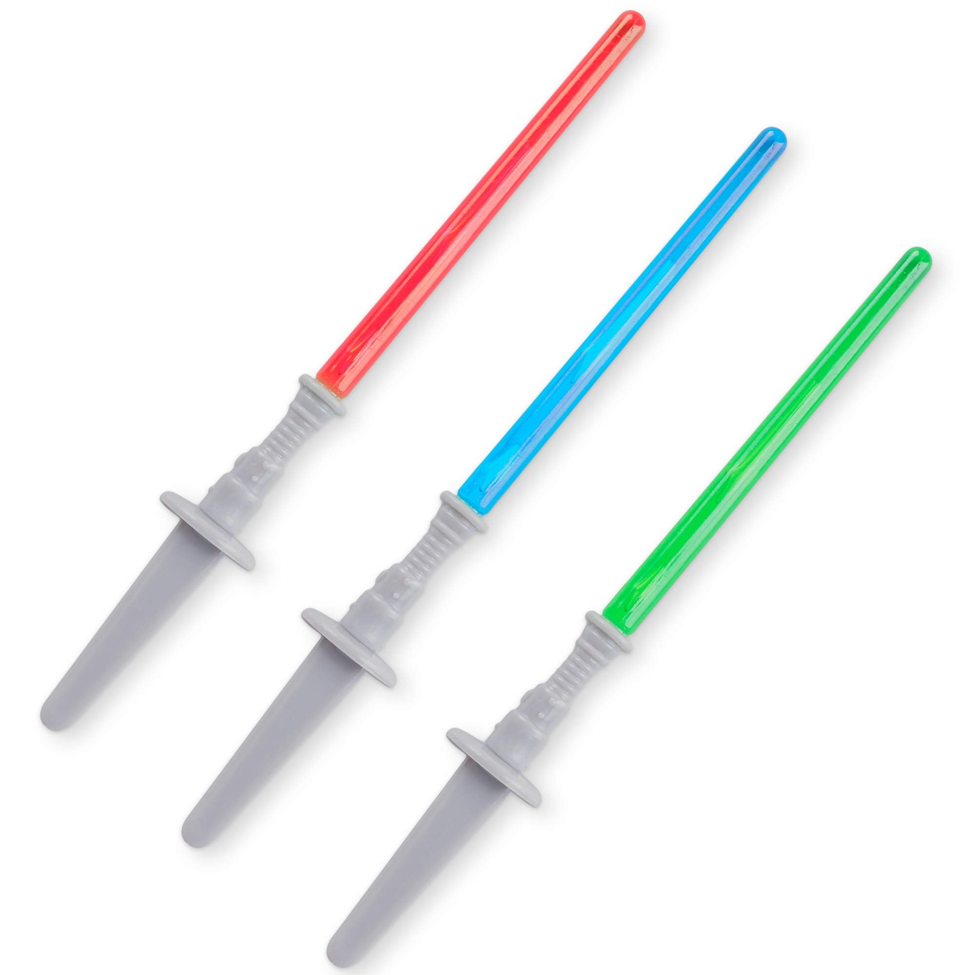 Super Z Outlet Light Saber Cupcake Toppers (12 pack) - 4 Inch Tall Plastic Picks in Red, Green, Blue for Birthday and Fan Events