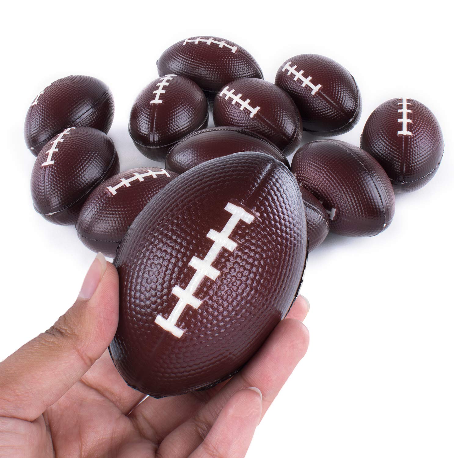 Super Z Outlet Mini Foam Sports Balls - Pack of 12 Assorted Soft Football, Baseball, Basketball, Soccer Balls for Kids and Adults