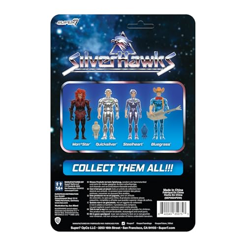 Super7 SilverHawks Quicksilver (Toy Version) ReAction Figure - 3.75" Retro Action Figure with Tally-Hawk Accessory