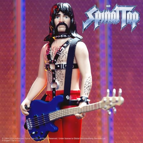 Super7 Spinal Tap Derek Smalls Action Figure – 3.75-Inch ReAction Figure with Blue Bass Guitar Accessory