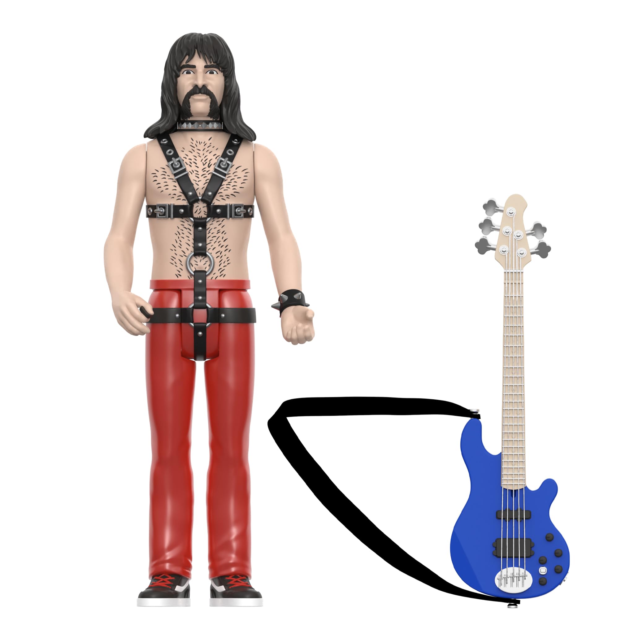 Super7 Spinal Tap Derek Smalls Action Figure – 3.75-Inch ReAction Figure with Blue Bass Guitar Accessory