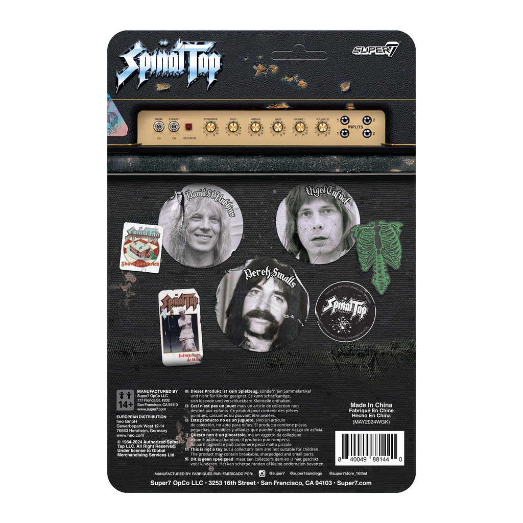 Super7 Spinal Tap Derek Smalls Action Figure – 3.75-Inch ReAction Figure with Blue Bass Guitar Accessory