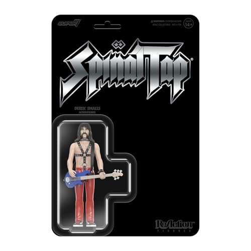 Super7 Spinal Tap Derek Smalls Action Figure – 3.75-Inch ReAction Figure with Blue Bass Guitar Accessory
