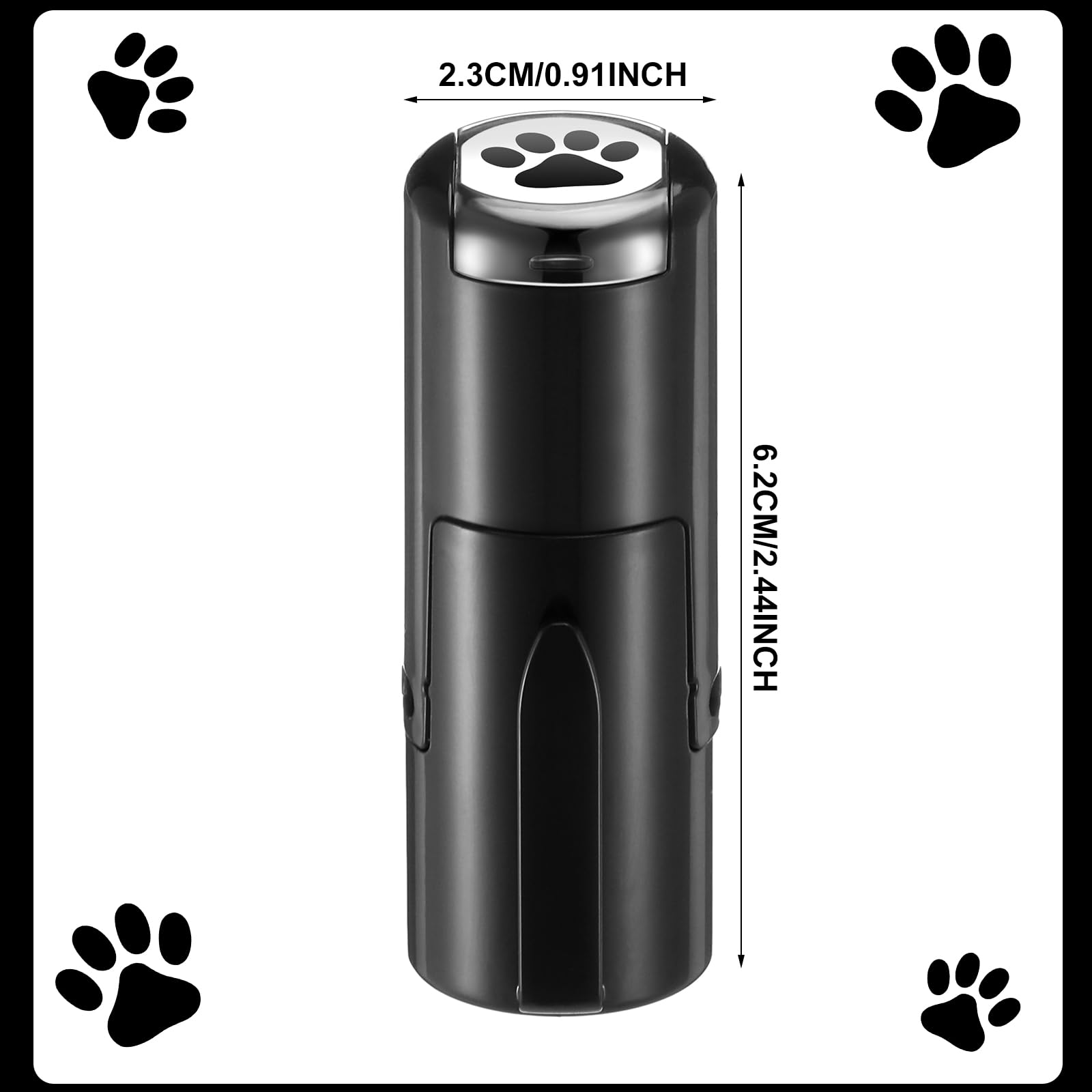 Supervitae 2-Pack Paw Print Stamps – Mini Black Self-Inking Stamper for Classroom Crafts and Party Favors