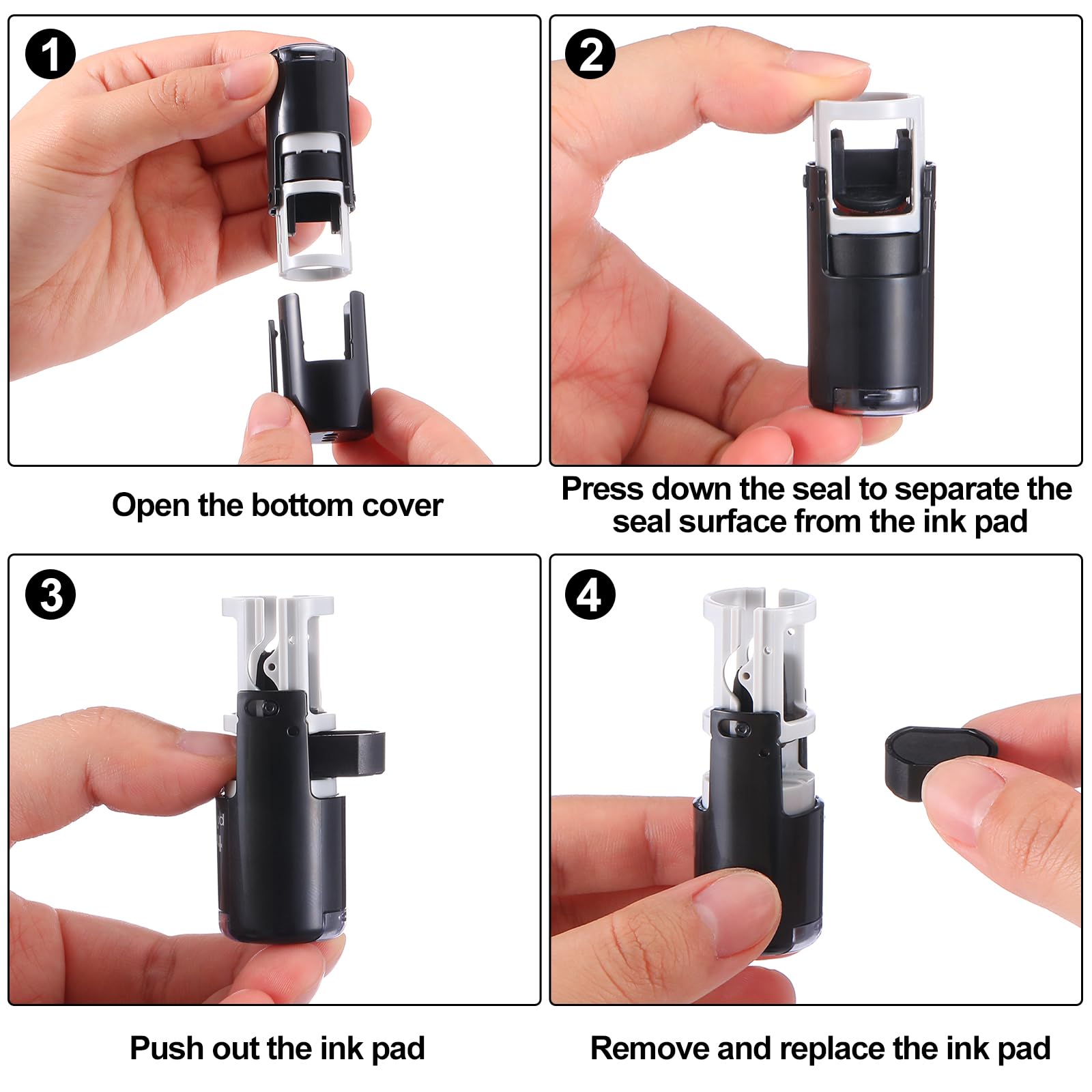 Supervitae 2-Pack Paw Print Stamps – Mini Black Self-Inking Stamper for Classroom Crafts and Party Favors