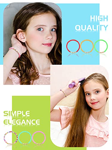 Sureio 24 Pcs Colorful Friendship Bracelets – Letter, Heart, Smile & Surfer Designs – Stretch Beaded for Girls, Women & Tween Party Favors