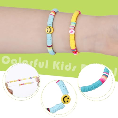 Sureio 24pcs Colorful Friendship Bracelets Set - Stretch Beaded Bracelets for Girls, Tweens, Party Favors