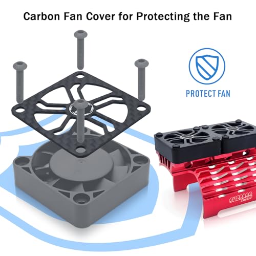 Surpass Hobby 40mm RC Cooling Fan - 16000 RPM High Speed Motor Fan for 1/8 1/10 RC Cars Trucks Truggies (Without Heatsink)