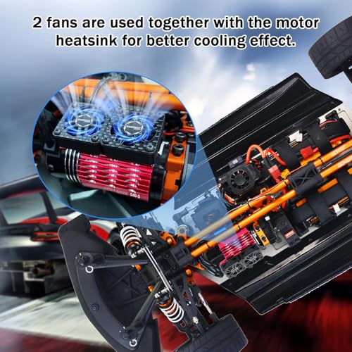 Surpass Hobby 40mm RC Cooling Fan - 16000 RPM High Speed Motor Fan for 1/8 1/10 RC Cars Trucks Truggies (Without Heatsink)