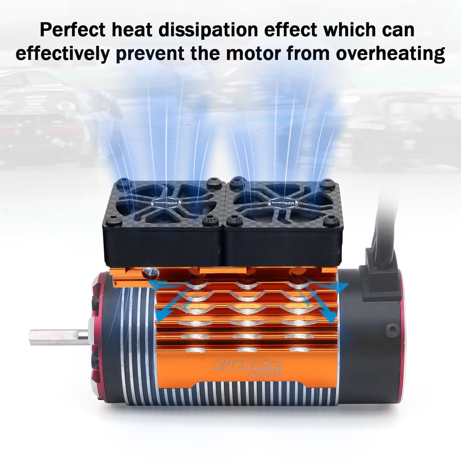 Surpass Hobby 40mm RC Cooling Fan - 16000 RPM High Speed Motor Fan for 1/8 1/10 RC Cars Trucks Truggies (Without Heatsink)