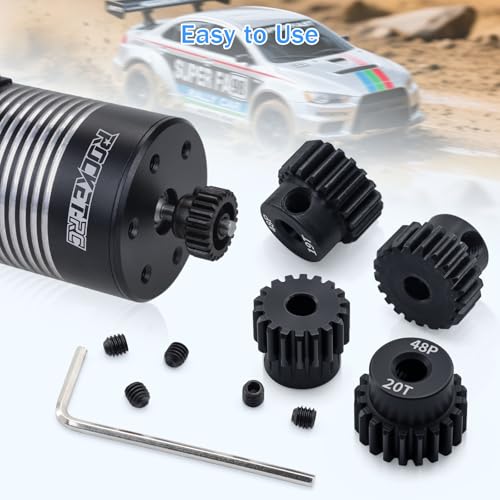 Surpass Hobby 48P Pinion Gear Set 5-Pack (18T-22T) for 1/10 RC Cars with Hex Key